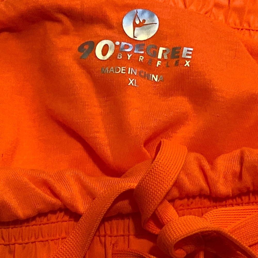 90 Degree by Reflex Neon Orange Running Shorts XL NWT - Picture 3 of 4